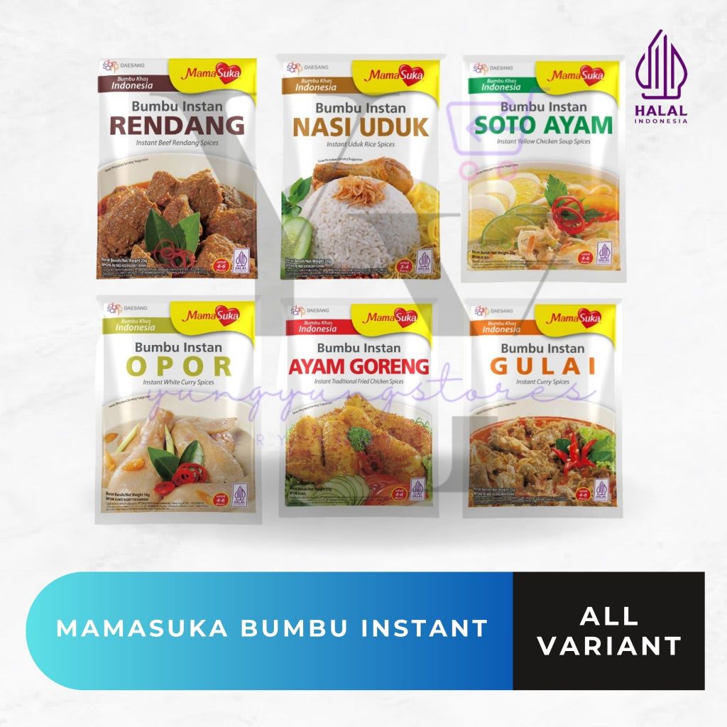 

Mamasuka Bumbu Instant Rendang / Ayam Goreng / Opor / Gulai / Nasi Uduk / Soto Ayam