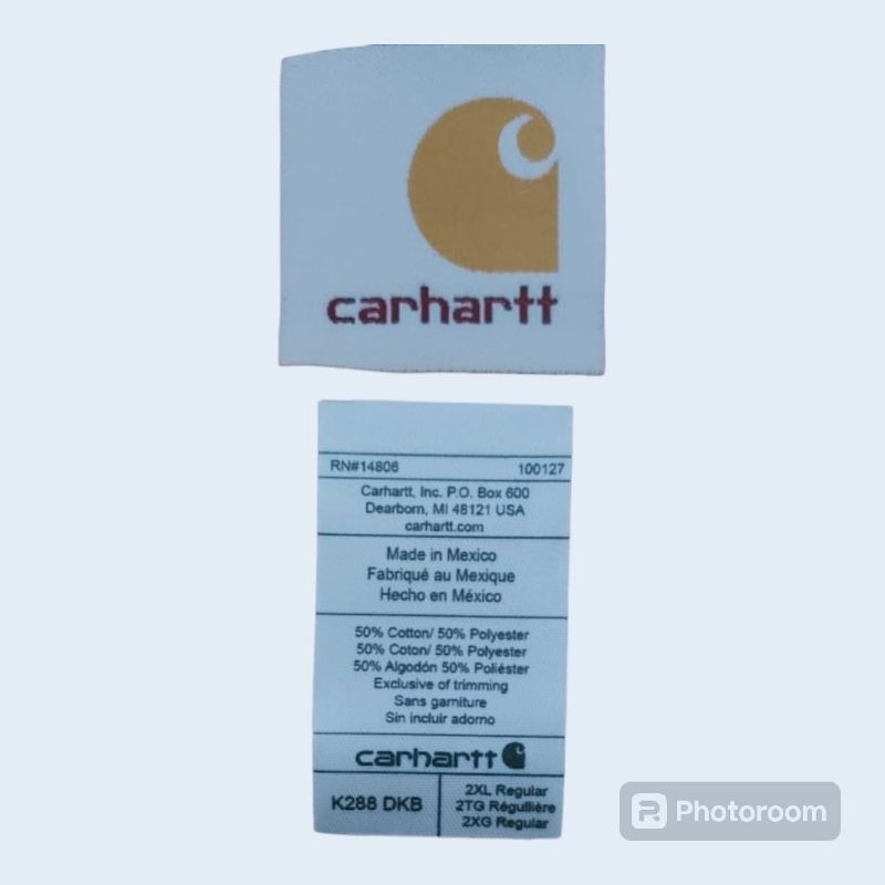 label carhartt spell out dark brown (DKB)