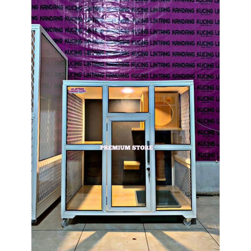 Kandang kucing minimalis cat aquarium kandang kucing kecil kandang kucing alumunium murah