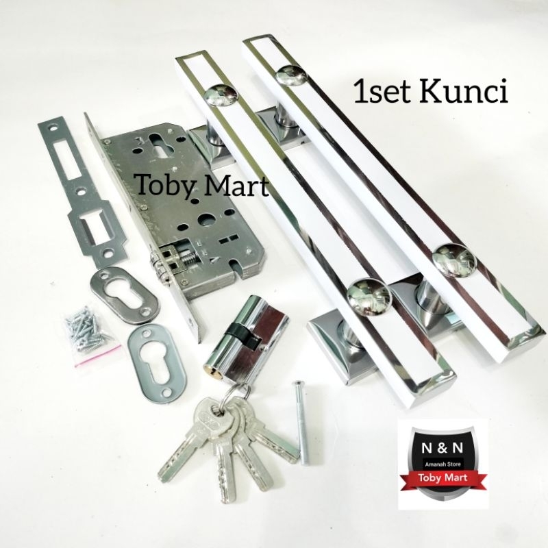 Model Baru 1set kunci + Pegangan pintu rumah stainless 45cm