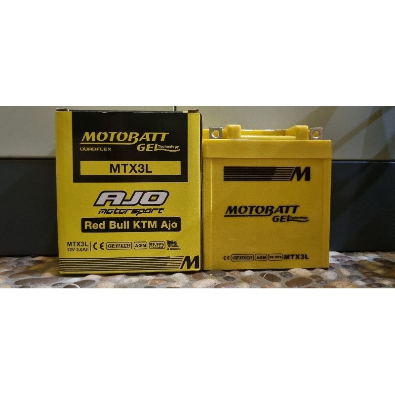 Aki Motor Ninja 150R , RX King, Satria 120 NSR 150 Motobatt MTX3L / Itobatt alternatif Yuasa YB3L