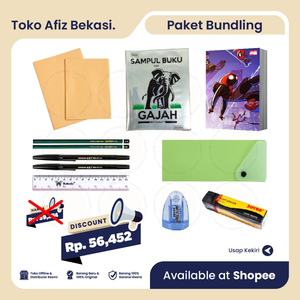 [PAKET LENGKAP] Anak Sekolah - Buku Tulis Skola 38  Lembar dan Alat Tulis