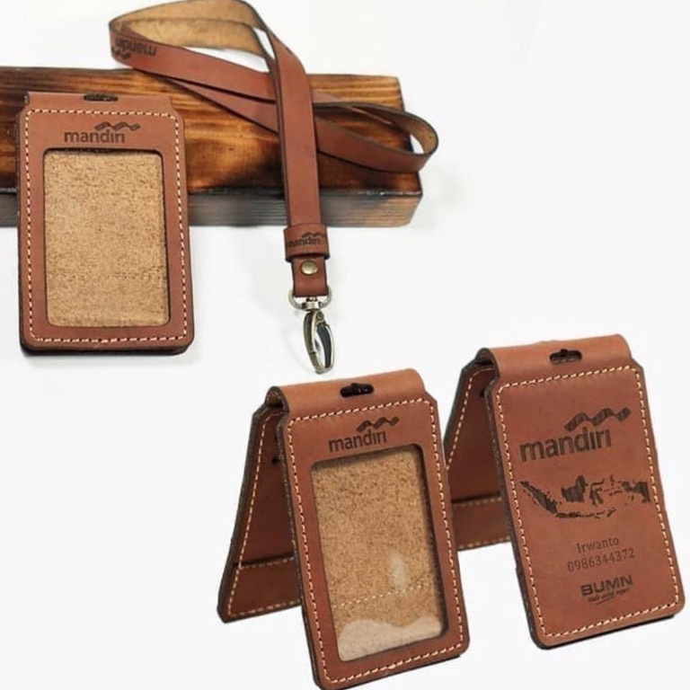 

KODE A36B NAME TAGCARD HOLDER FLIP 3 SLOT KULIT SAPI ASLI TALI MAGNET CUSTOM GRAFIR