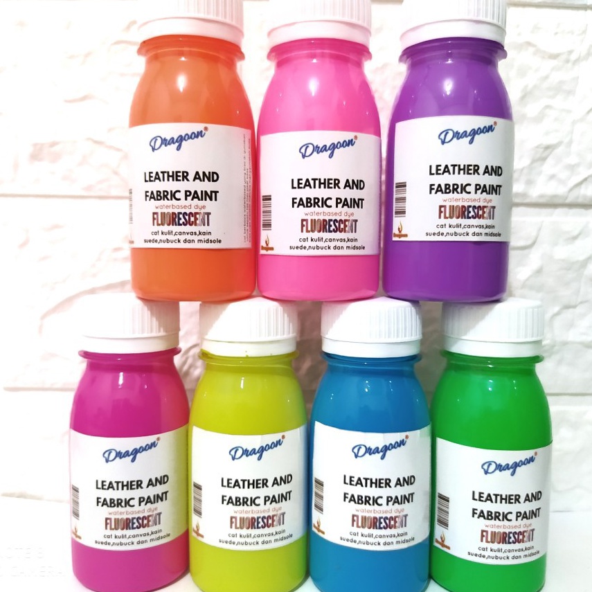 

KODE U4P2 Cat Fluorescent Warna Stabilo Warna Neon Leather and Fabric Paint 1ml