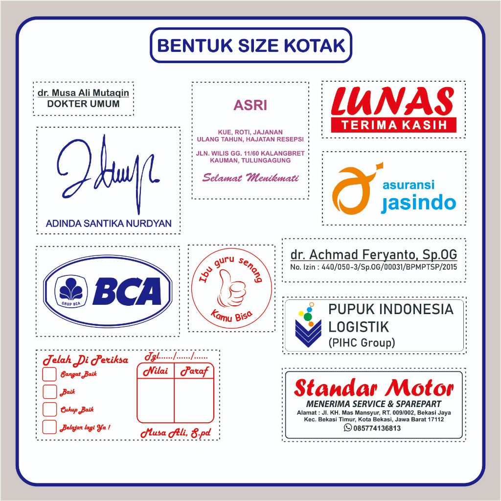 

Stempel, Stempel Otomatias, Stempel Toko, Stempel Dinas, Stempel Perusahaan Bentuk Kotak Persegi