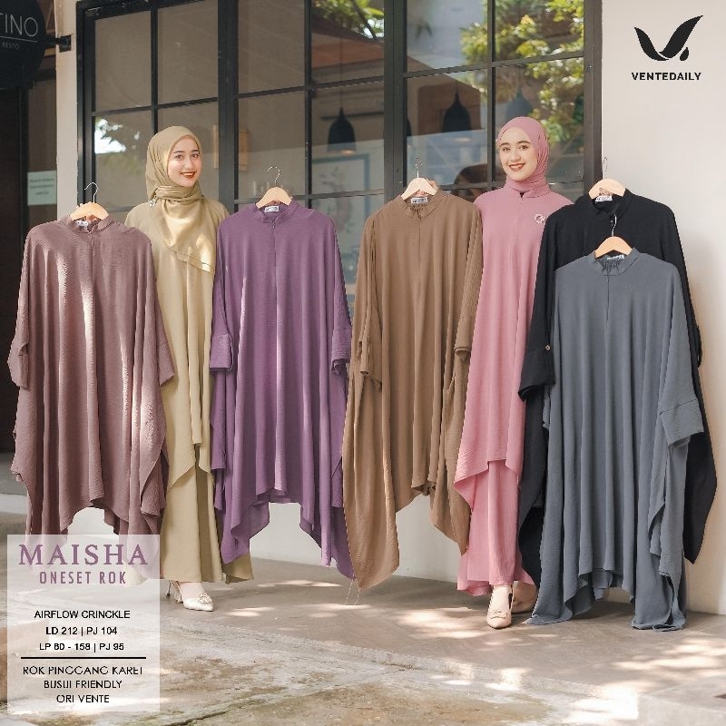 MAISHA ONESET ROK SERIES BY VENTEDAILY BAJU SET WANITA MUSLIMAH OUTFIT CEWEK BAJU LEBARAN