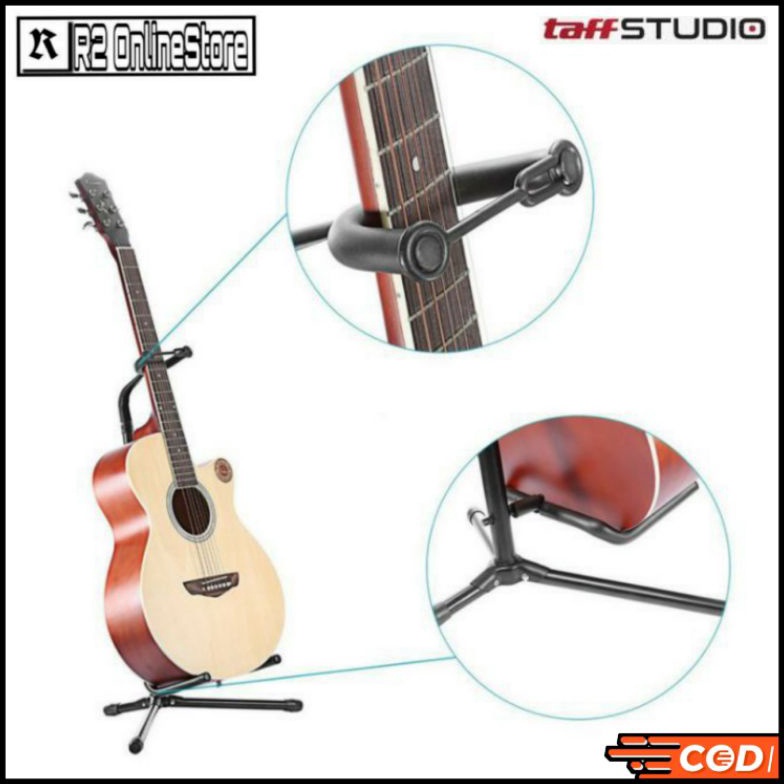 KODE B7U5 TaffSTUDIO Stand Gitar Bass Dudukan Jepitan Gitar Akustik  Elektrik Long Neck Portable Ori