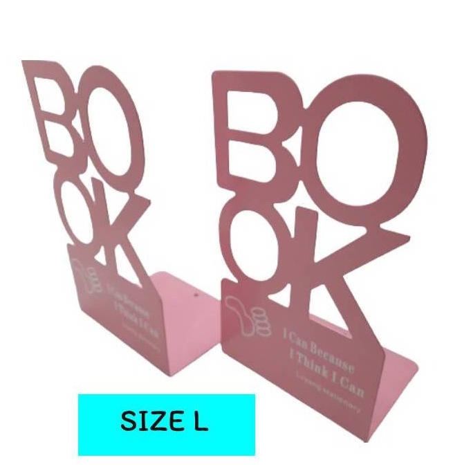 

Get Order Pembatas buku besi Bookend Holder Buku BOOK