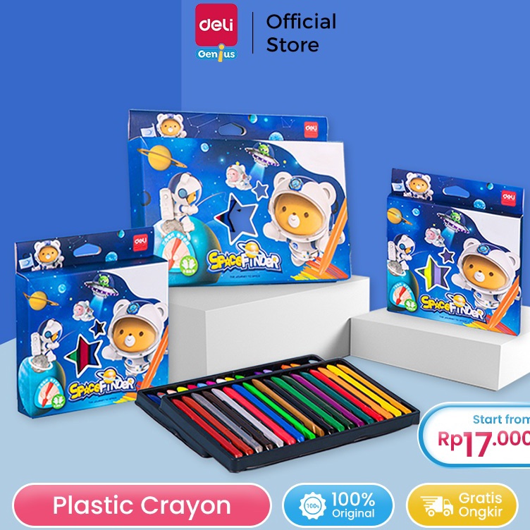 

Paket Hemat Deli Plastic Crayon Krayon Plastik 122436 Warna Triangular Desain Space Tidak Mengotori Tangan HE91