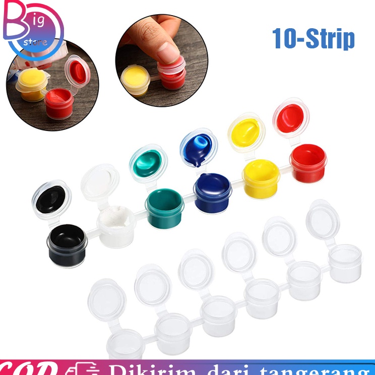 

Kejar Grosir 6pcs 3ml tempat cat lukis pot cat plastik Empty paint cup tabung tempat cat Mini Paint Containers