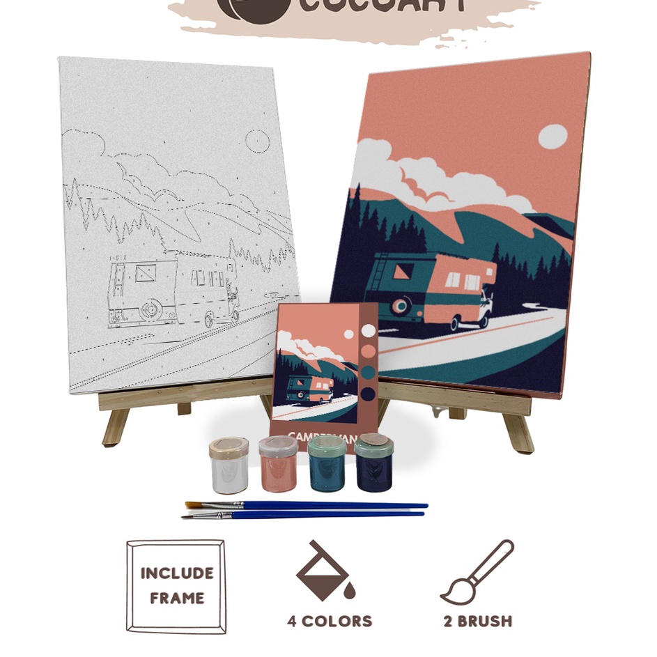 

Good Sale Paint By Number Kit Campervan Cocoartid I Kanvas 3 x 2 cm