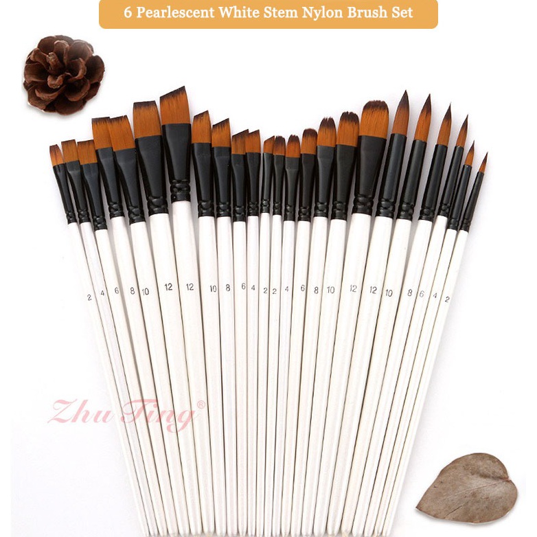 

Obral Puas Nylon Set Berus Lukisan Artis HALAL Short Handle Brush for oil acylic painting makeup pen Artists Paint Brush Set Fan Shaped