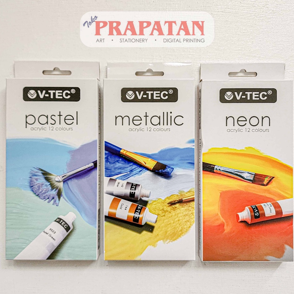 

Best Deals Cat Akrilik Set VTEC Neon Metallic Pastel 12x6ml VTEC Acrylic Set