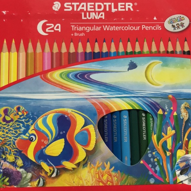 

KODE E2X6 Pensil warna staedtler luna 24 Triangular colours brush