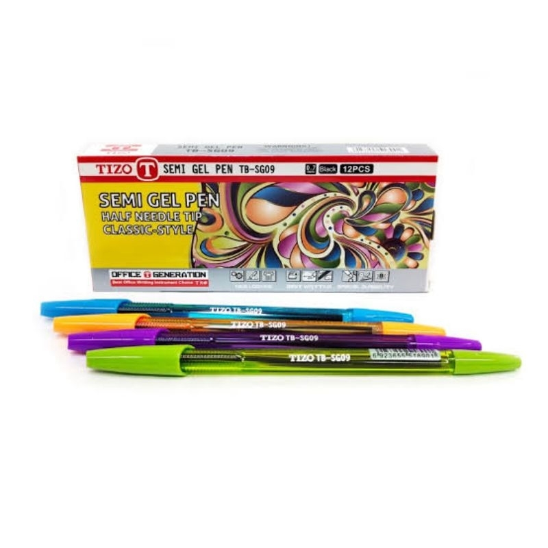 

Pulpen Tizo TB-SG09 Semi Gel Pen 0.7mm Isi 12 Pcs