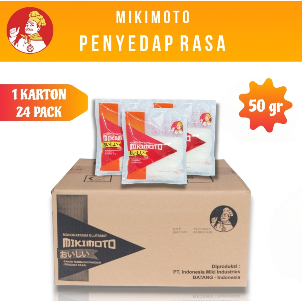 

MIKIMOTO Micin Msg Penyedap Rasa MM 50 - Kemasan 50gr (1 Karton Isi 24 Pack) 12Kg