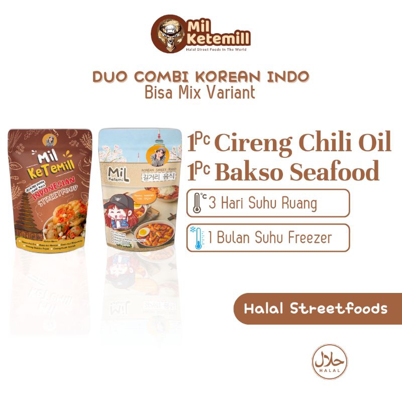 

Cireng Chili Oil & Bakso Seafood Korea Duo Combi Korean Indo