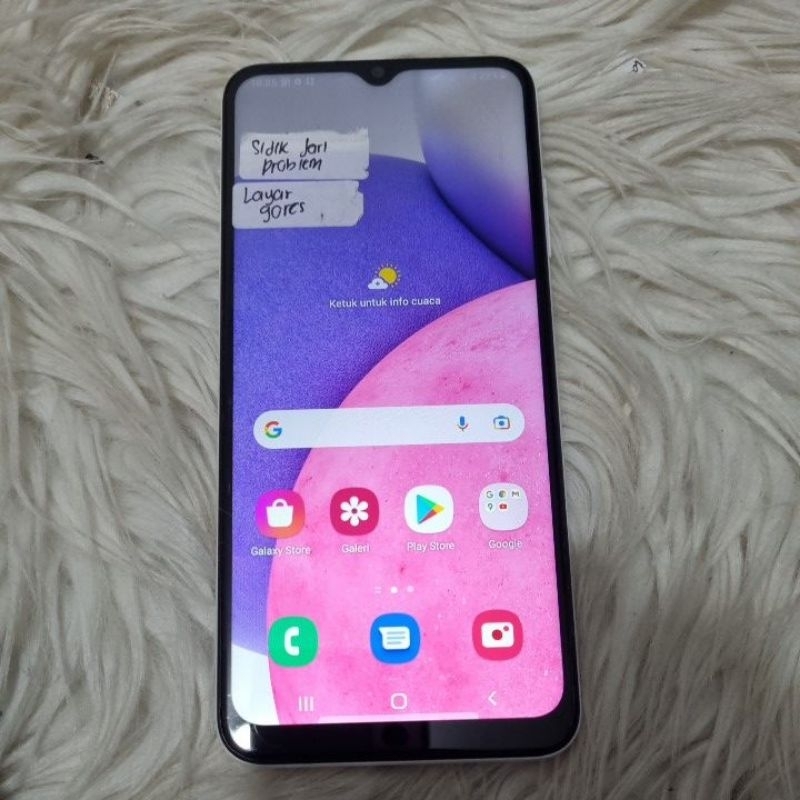 samsung A03S  4/64 GB batangan minus sidik jari problem dan layar gores