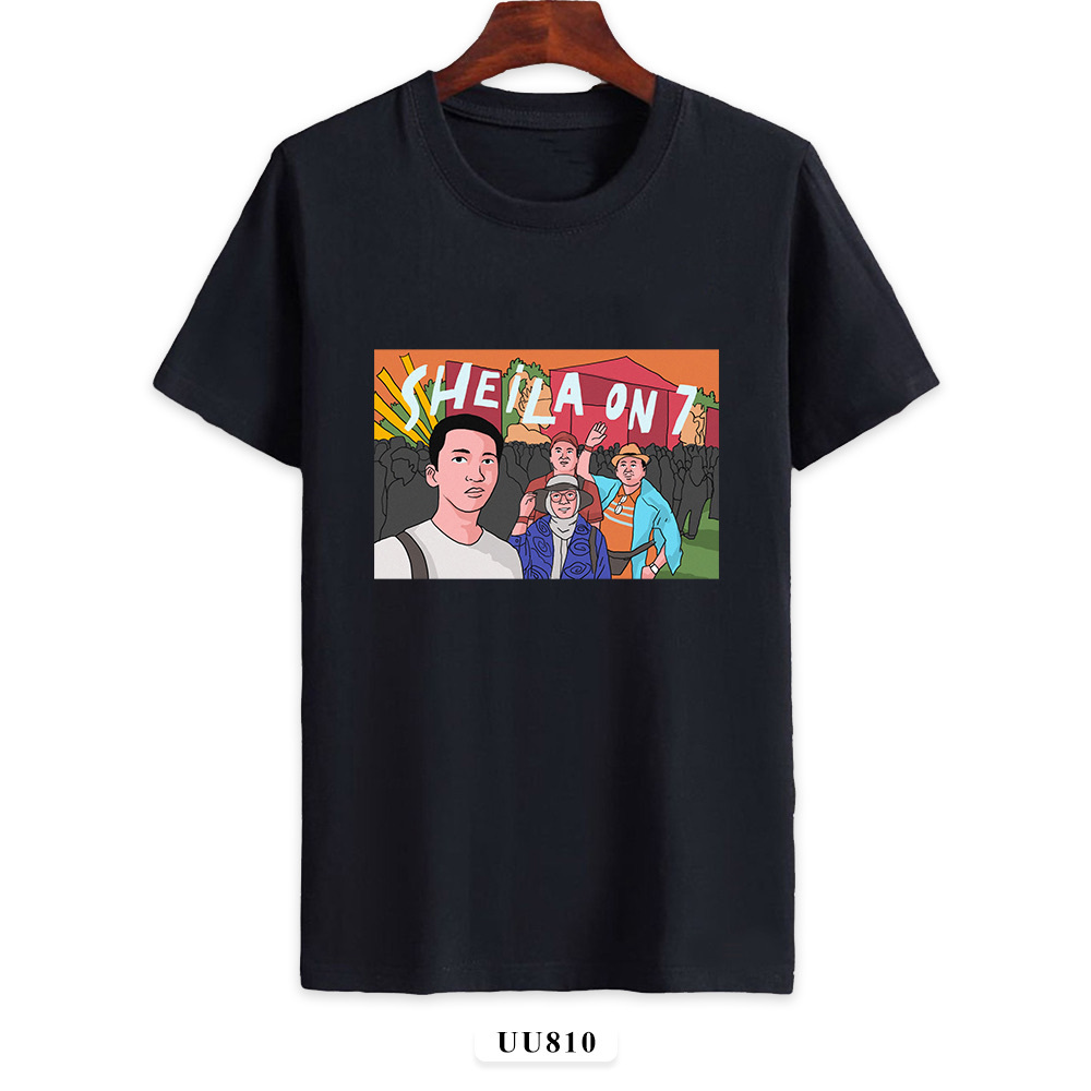 Kaos Distro Sheila On 7 Original Gank Seven Tshirt Pria Wanita Unisex Hitam Putih Korean Style UU801