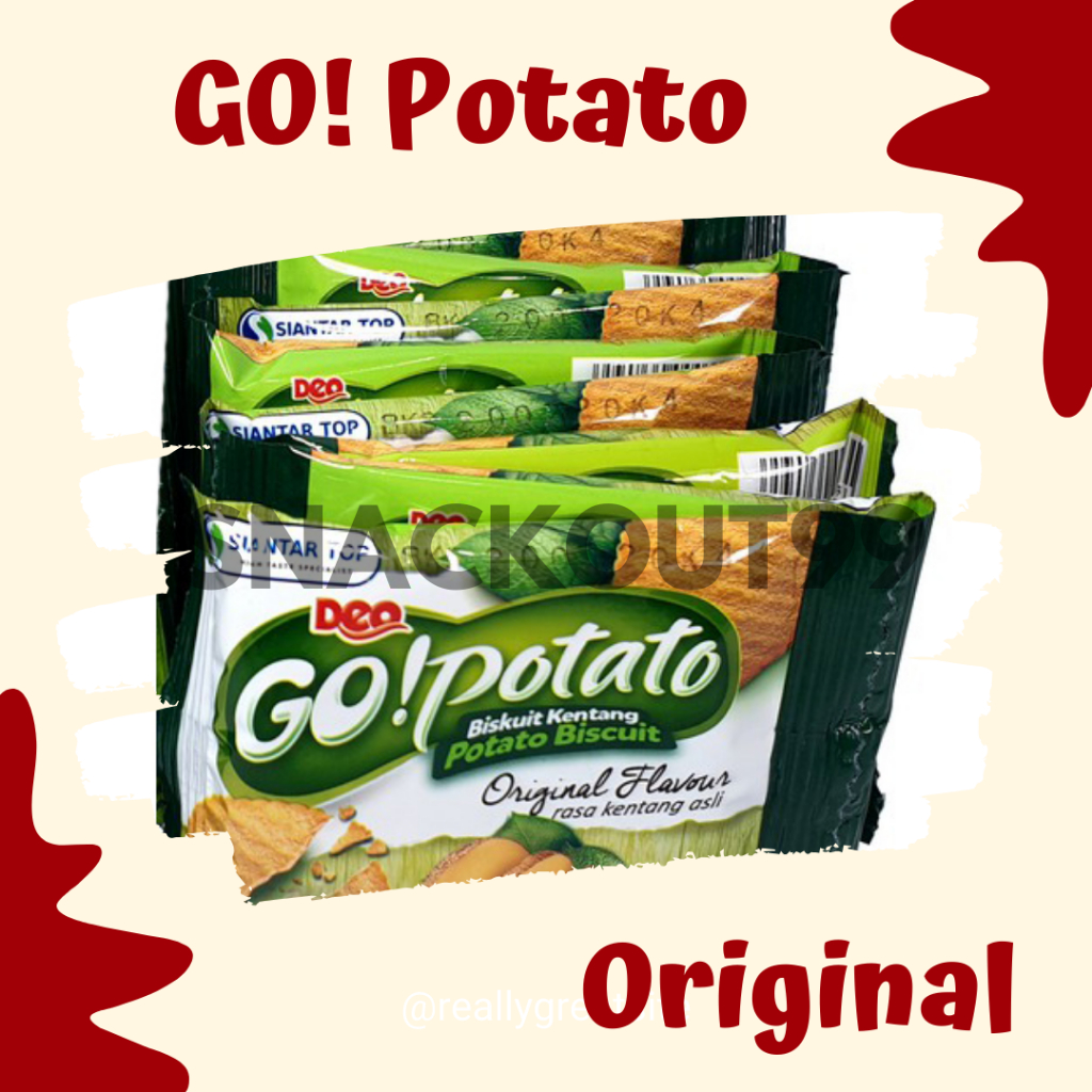 

Go Potato Biskuit Rasa Kentang Renceng 8 gram x 10 pcs