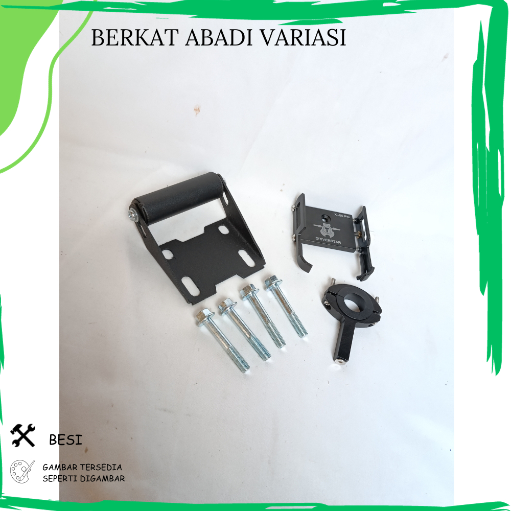 PAKET HOLDER HP BREKET BRACKET GPS HOLDER HP MOTOR PCX 150 PCX 160 COVER STANG HOLDER LOGAM