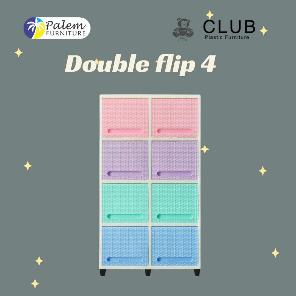 Lemari Plastik Double Flip Club 4 Susun
