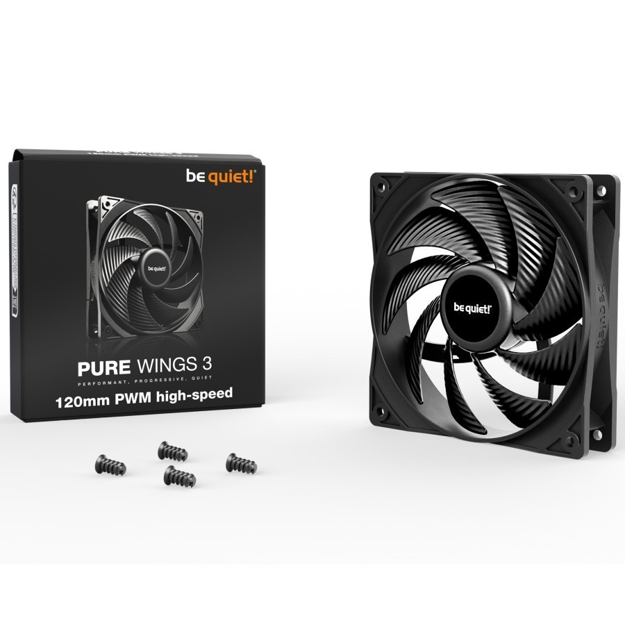 BE QUIET PURE WINGS 3 BLACK PWM HIGH SPEED SINGLE PACK 120MM CASE FAN CASING