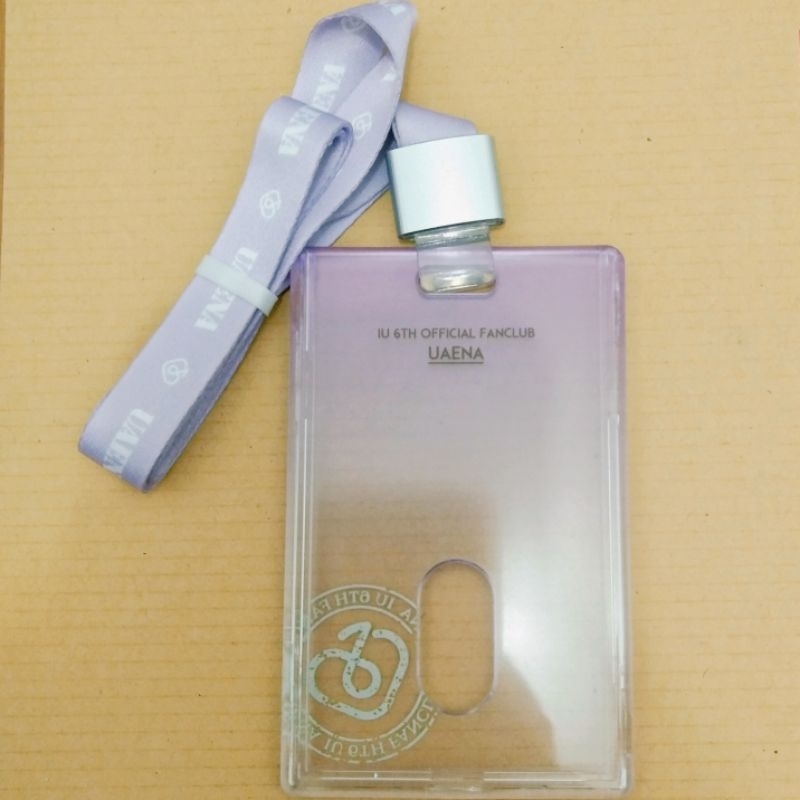 READY OFFICIAL IU LEE JIEUN LANDYARD CARD HOLDER CAHOL UAENA 6TH MEMBERSIP FANCLUB