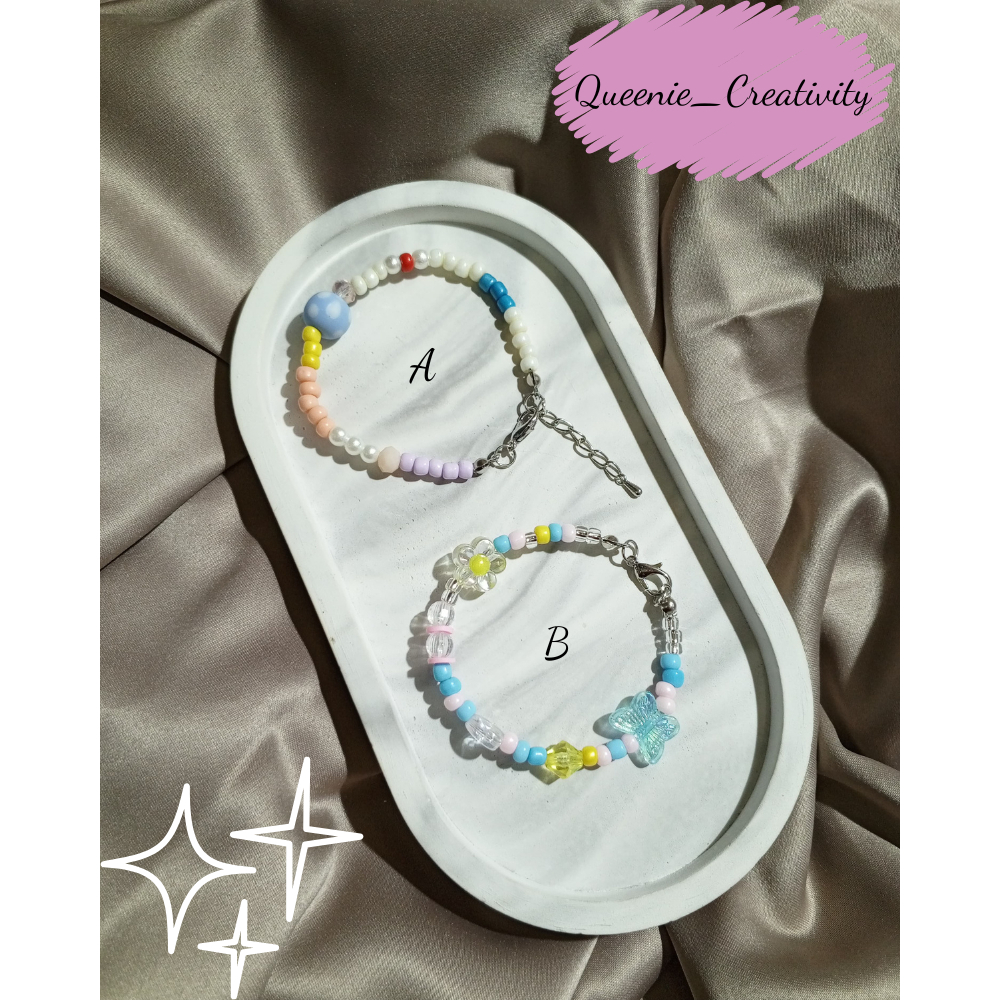 Gelang Manik Korea | Gelang Cute | Gelang Manik Manik Pastel