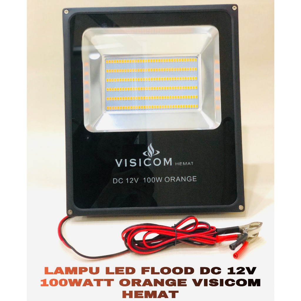 Lampu Tembak / Lampu Sorot / Lampu LED Flood DC 12V 100 Watt Orange Hemat Visicom
