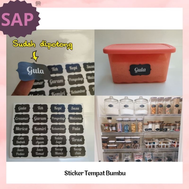 

Sticker label tempat bumbu dapur Stiker Label Dapur, Sticker Nama atau Stiker Label Barang