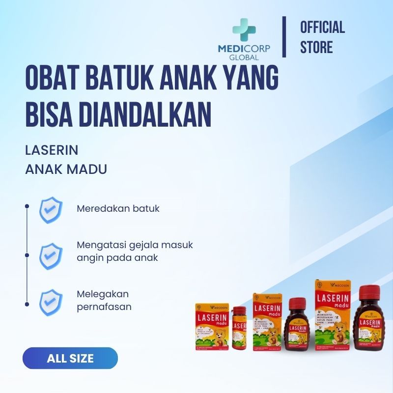 [MEDICORP] Laserin anak madu sirup obat batuk pilek flu kids 30 60 100 ml