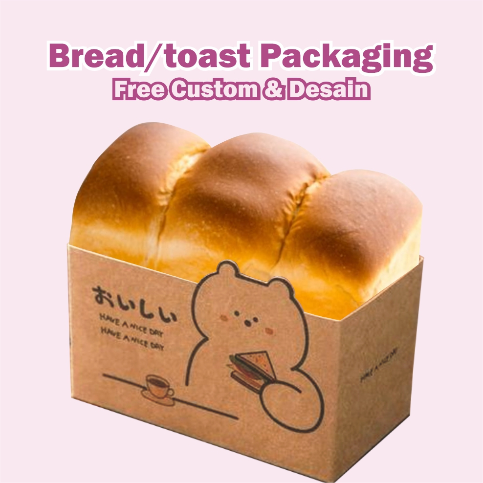 BOX PACKAGING KEMASAN ROTI BREAD KARTUN ANIMASI CRAFT PAPER FREE CUSTOM DESAIN
