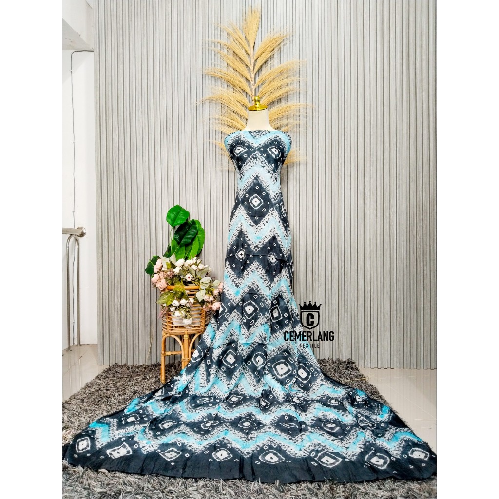 Bahan Kain Viscose Viskos Jumputan Lereng Sasaringan Palembang