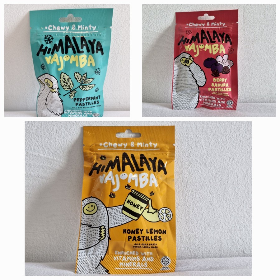 

Big Foot Himalayan Salt Vajomba Chewy & Minty Pastilles 25g Permen Pereda Tenggorokan