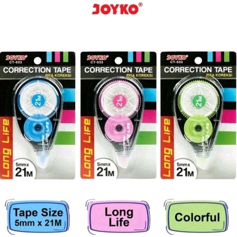 

stipo kertas correction tape Joyko CT-533/ penghapus stipo tarik kertas rol pita (1 pcs)