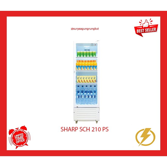 PENDINGIN / SHOWCASE SHARP SCH 210 PS (FREE ONGKIR SBY)