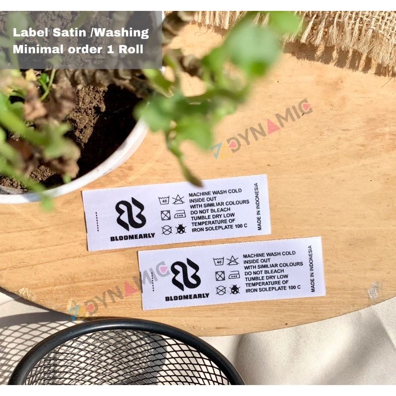 

( Free Desain )Label pita satin import Label washing Label Label care instruction Label Satin putih Custom