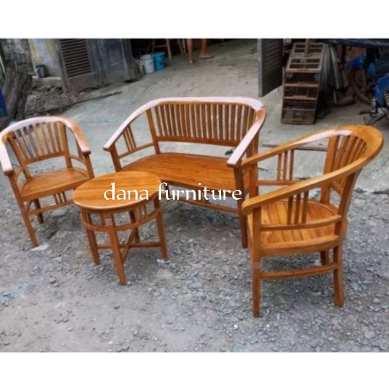 Bangku Teras Betawi Amerika Kayu Jati sudah warna