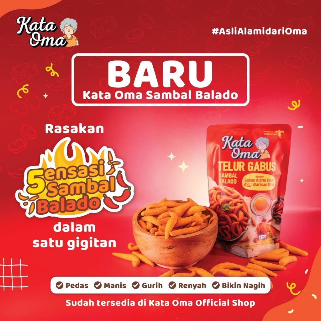 

Kata Oma Telur Gabus 50g - Snack Cemilan Sehat Alami