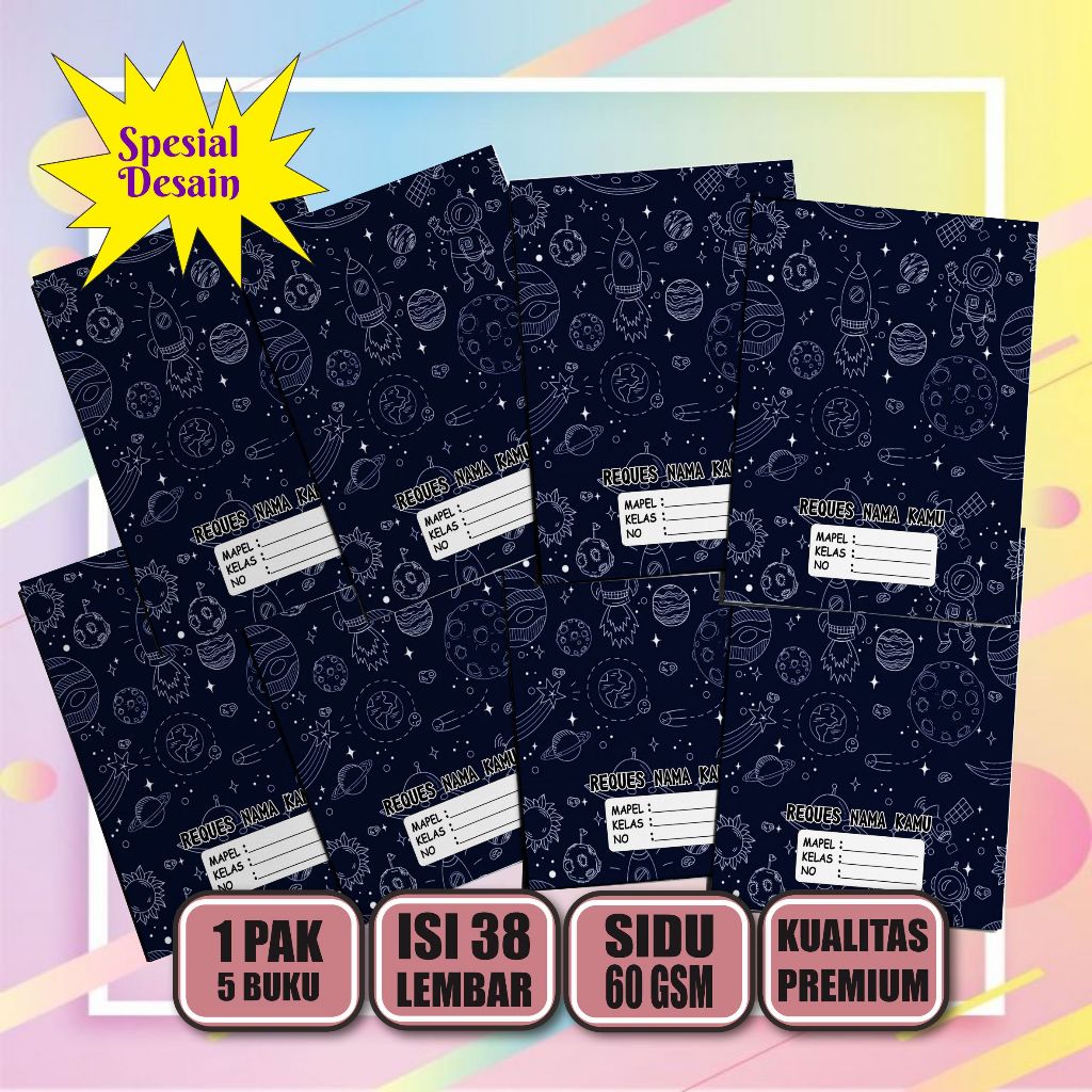 

Buku Tulis Anak Custom Reques Nama Special Edition Drawing Astronout 38 Lembar / Buku Tulis Sekolah