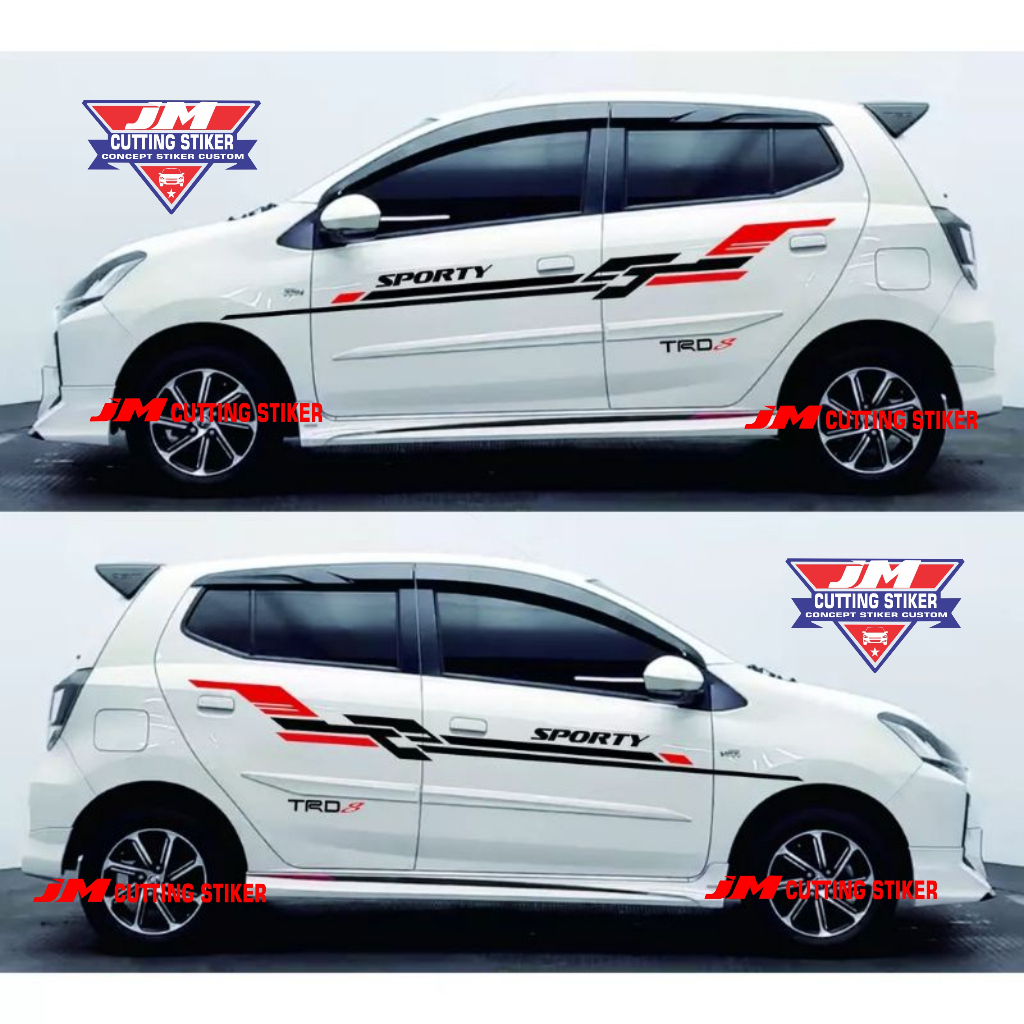 Stiker mobil agya cutting stiker list sporty mobil agya ayla brio jazz dll