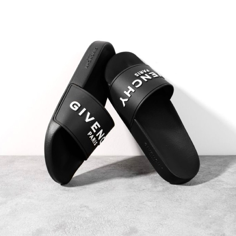 Givenchy Men Slide Sandal Black Logo
