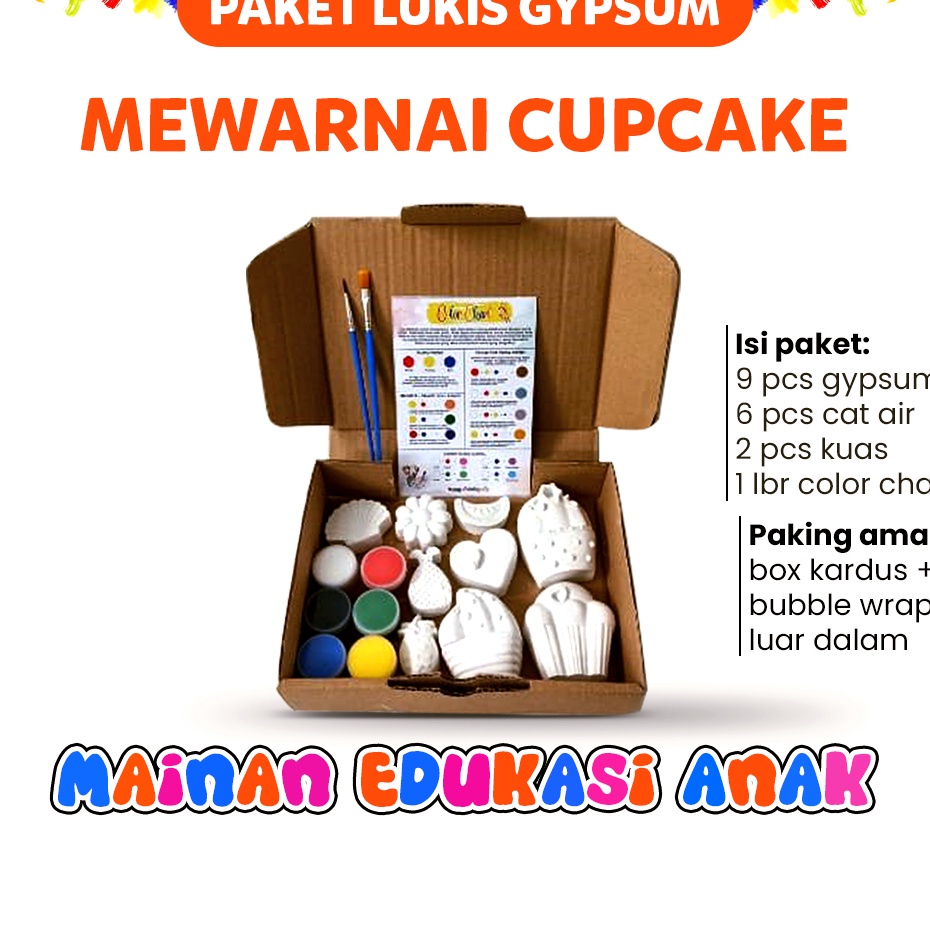 

Kejutan Murah Mainan Edukasi Anak Paket Melukis Mewarnai Patung Gipsum Set Alat Lukis Lengkap Kuas Cat Air Akrilik Painting Gypsum DIY Cupcake Kendaraan Hewan Laut Serangga