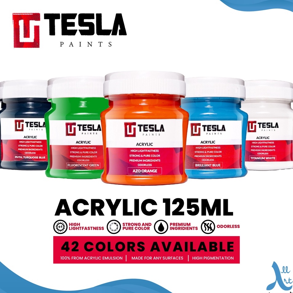 

Grosir Terupdate Cat Akrilik Tesla Acrylic Paint Color 125ml Cat Mural Titanium White
