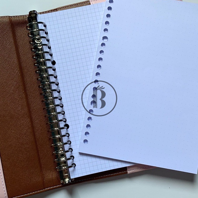 

Hemat Biaya Bindermu Loose Leaf Grid Dotted and Plain Tebal 1gsm isi Binder Kertas File 2ring A5 26ring B5 READY