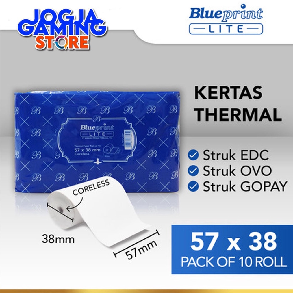 

KODE M85L Kertas Thermal Kertas Kasir Kertas Struk BLUEPRINT LITE 57x38 mm 1 Pack Isi 1 Roll