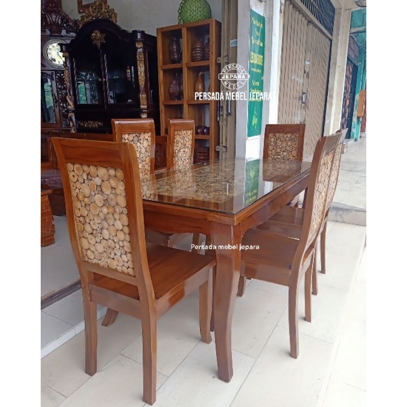 Meja makan minimalis koin / Meja makan jati / Meja / Meja makan / Kursi / Kursi makan / Kursi jati /