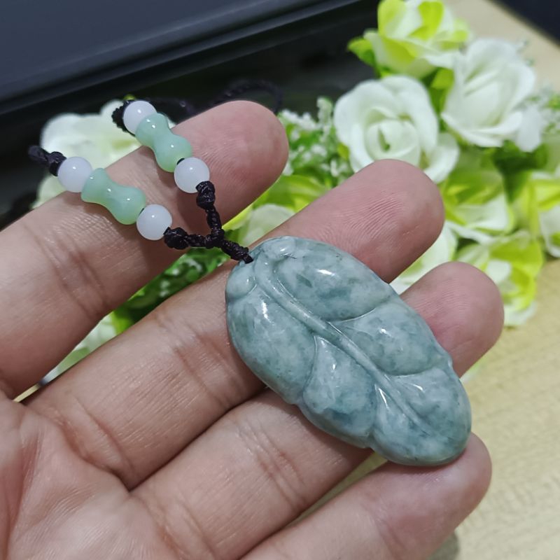 Giok Daun Jade Asli Type A Sertifikat
