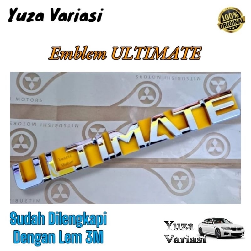 Emblem Tulisan Ultimate Chrome Original/ Logo Emblem Tulisan Ultimate Xpander Chrome Original
